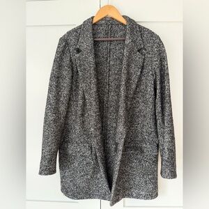 Massimo Dutti Black and Gray Textured Blazer